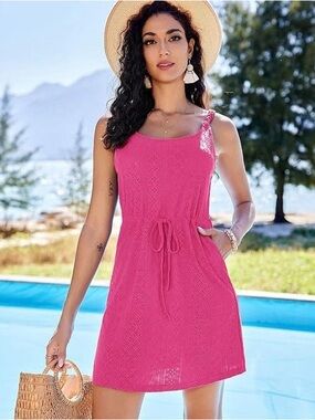 Pair of Ai’mage from Amazon Eyelet Sundress Duo - Fuchsia & Light Blue